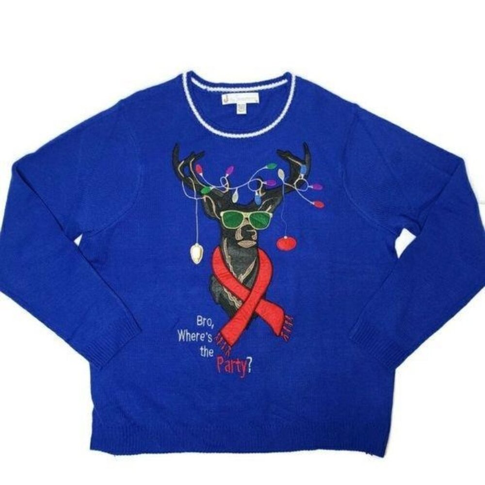 Jolly Sweaters XXL Holiday Sweater Festive Reindeer Funny ugly christmas sweater